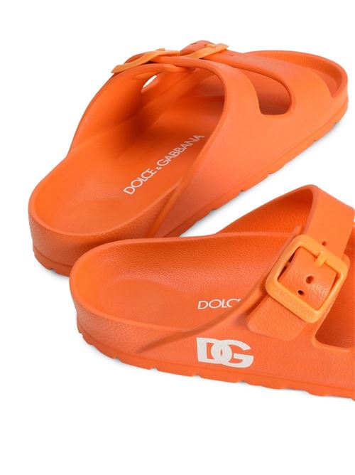 Ciabatte Dolce & Gabbana da bambino arancioni in EVA con logo DG Dolce & Gabbana Kids | DD0324A510381166